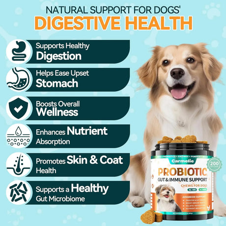 CARMELIE - Carmelie Probiotics for Dogs 200 Masticables - The Red Vitamin MX - Probióticos Para Perros - {{ shop.shopifyCountryName }}