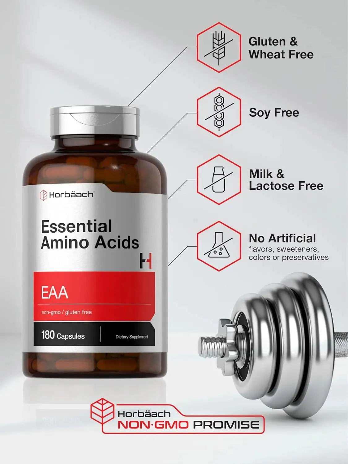 HORBAACH - Horbaach Essential Amino Acids 180 Capsulas - The Red Vitamin MX - Suplementos Alimenticios - {{ shop.shopifyCountryName }}