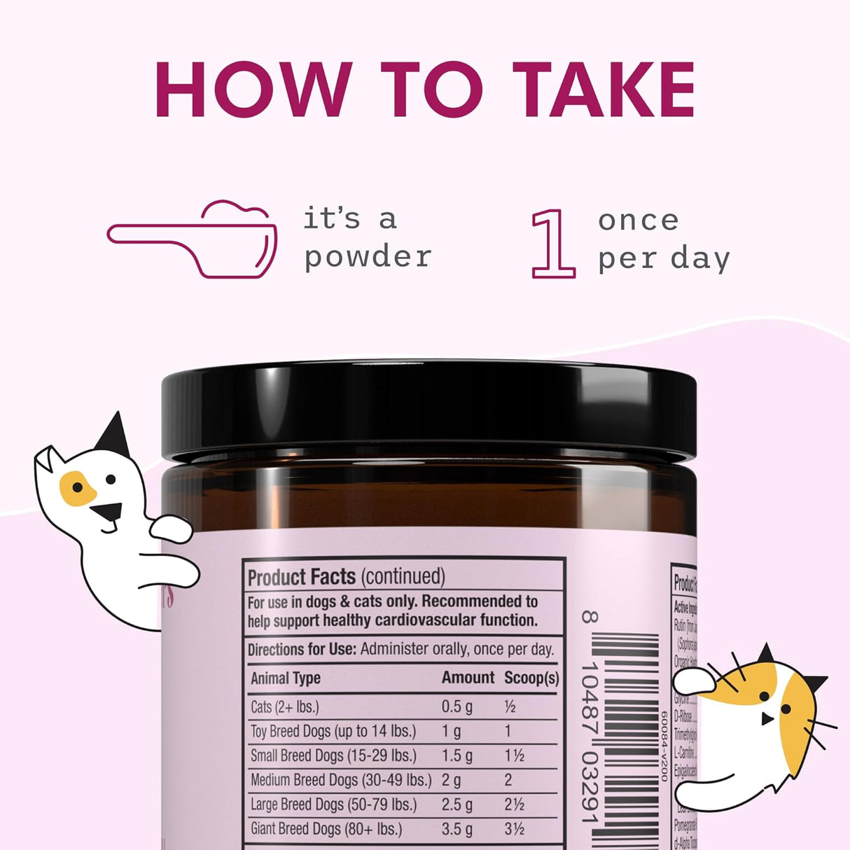 Bark & Whiskers Heart Health for Dogs & Cats 90 Servicios 90Gr.