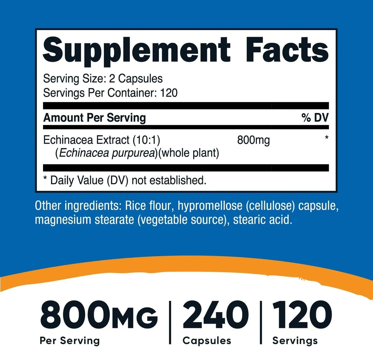 NUTRICOST - Nutricost Echinacea 800Mg. 240 Capsulas - The Red Vitamin MX - Suplementos Alimenticios - {{ shop.shopifyCountryName }}