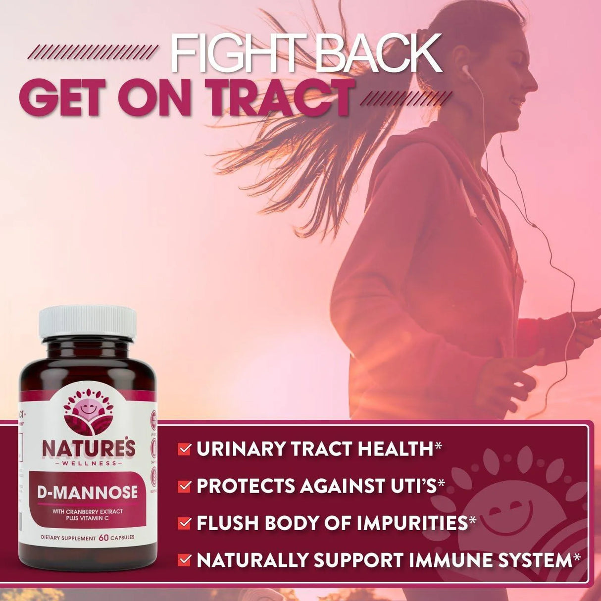 NATURES WELLNESS - Natures Wellness D-mannose with Cranberry Extract & Vitamin C 60 Capsulas - The Red Vitamin MX - Suplementos Alimenticios - {{ shop.shopifyCountryName }}