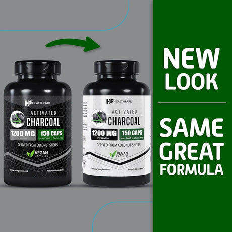 HEALTHFARE - Healthfare Activated Charcoal 1200Mg. 150 Capsulas - The Red Vitamin MX - Suplementos Alimenticios - {{ shop.shopifyCountryName }}