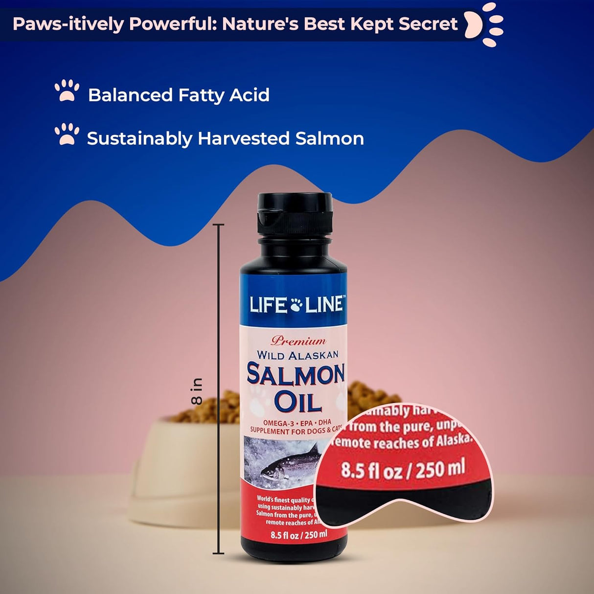 Life Line Pet Nutrition Wild Alaskan Salmon Oil Omega-3 8.5 Fl.Oz.