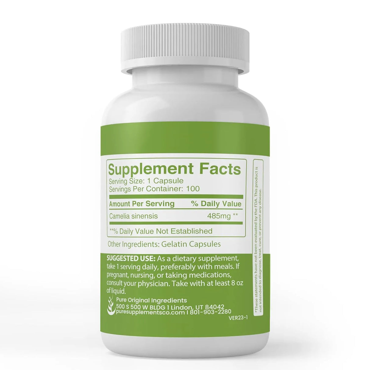 PURE ORIGINAL INGREDIENTS - Pure Original Ingredients Green Tea Extract 100 Capsulas - The Red Vitamin MX - Suplementos Alimenticios - {{ shop.shopifyCountryName }}