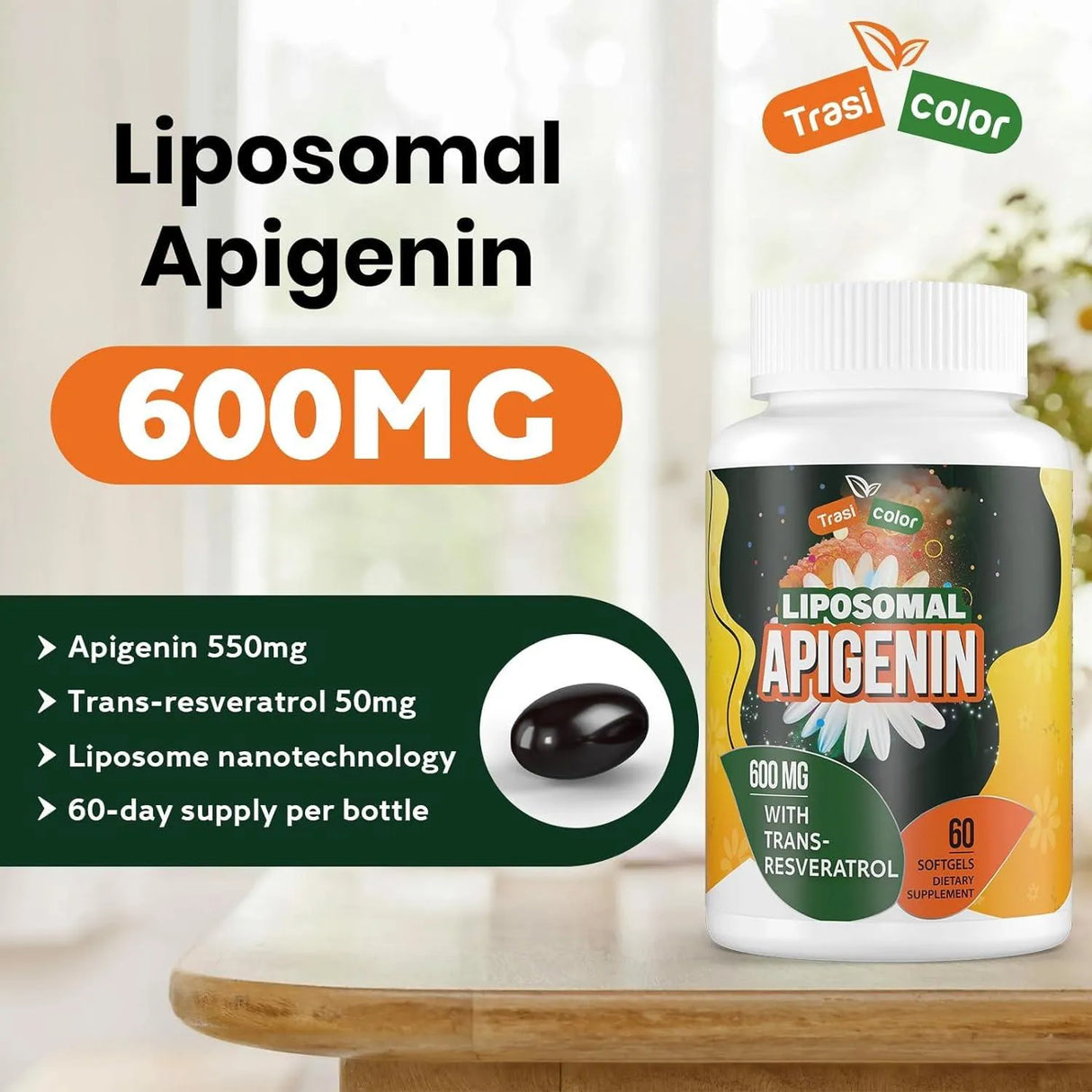 TRASICOLOR - Trasicolor Liposomal Apigenin 550Mg. 60 Capsulas Blandas - The Red Vitamin MX - Suplementos Alimenticios - {{ shop.shopifyCountryName }}