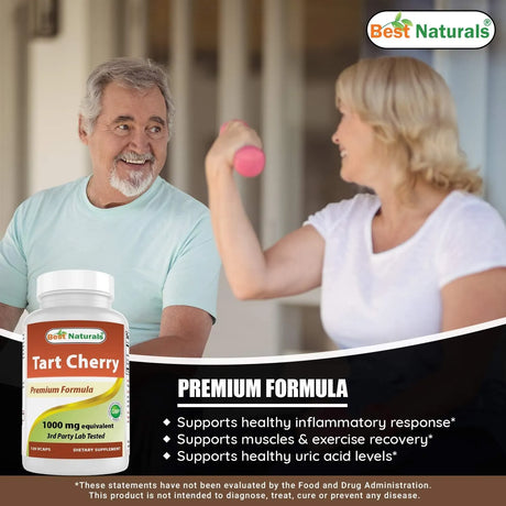 BEST NATURALS - Best Naturals Tart Cherry Extract 1000Mg. 120 Capsulas 2 Pack - The Red Vitamin MX - Suplementos Alimenticios - {{ shop.shopifyCountryName }}