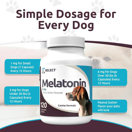 K9 SELECT - K9 Select Melatonin for Dogs Peanut Butter 6Mg. 120 Tabletas Masticables - The Red Vitamin MX - Relajantes Para Perros - {{ shop.shopifyCountryName }}