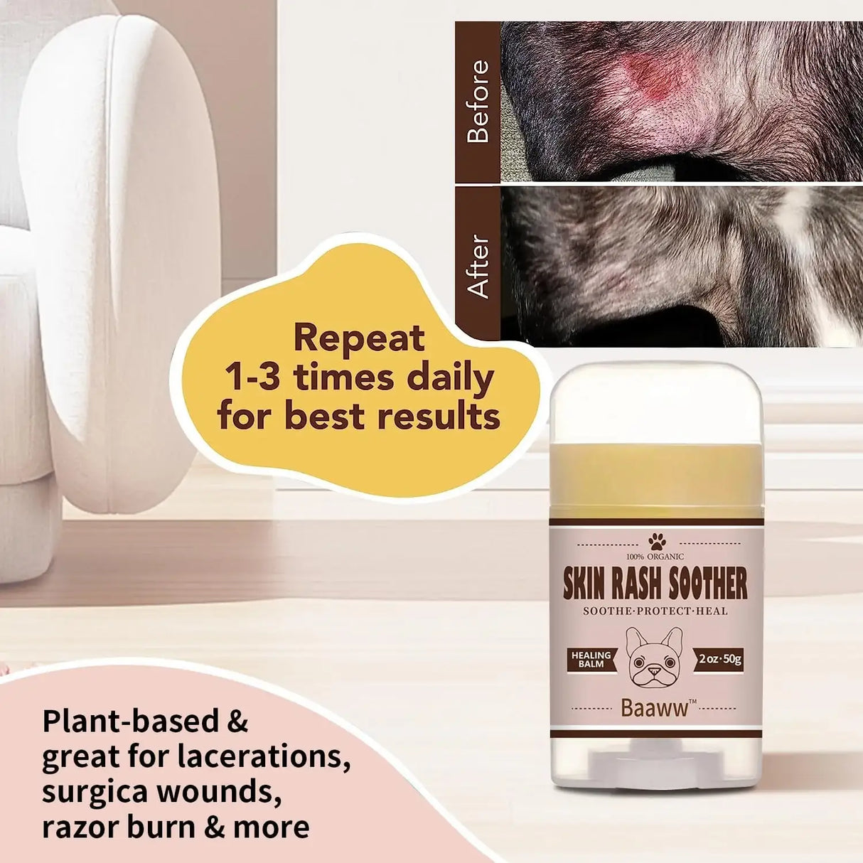 BAAWW - Baaww Dog Skin Rash Soother Stick 2 Oz. - The Red Vitamin MX - Remedios Para La Picazón De Perros - {{ shop.shopifyCountryName }}