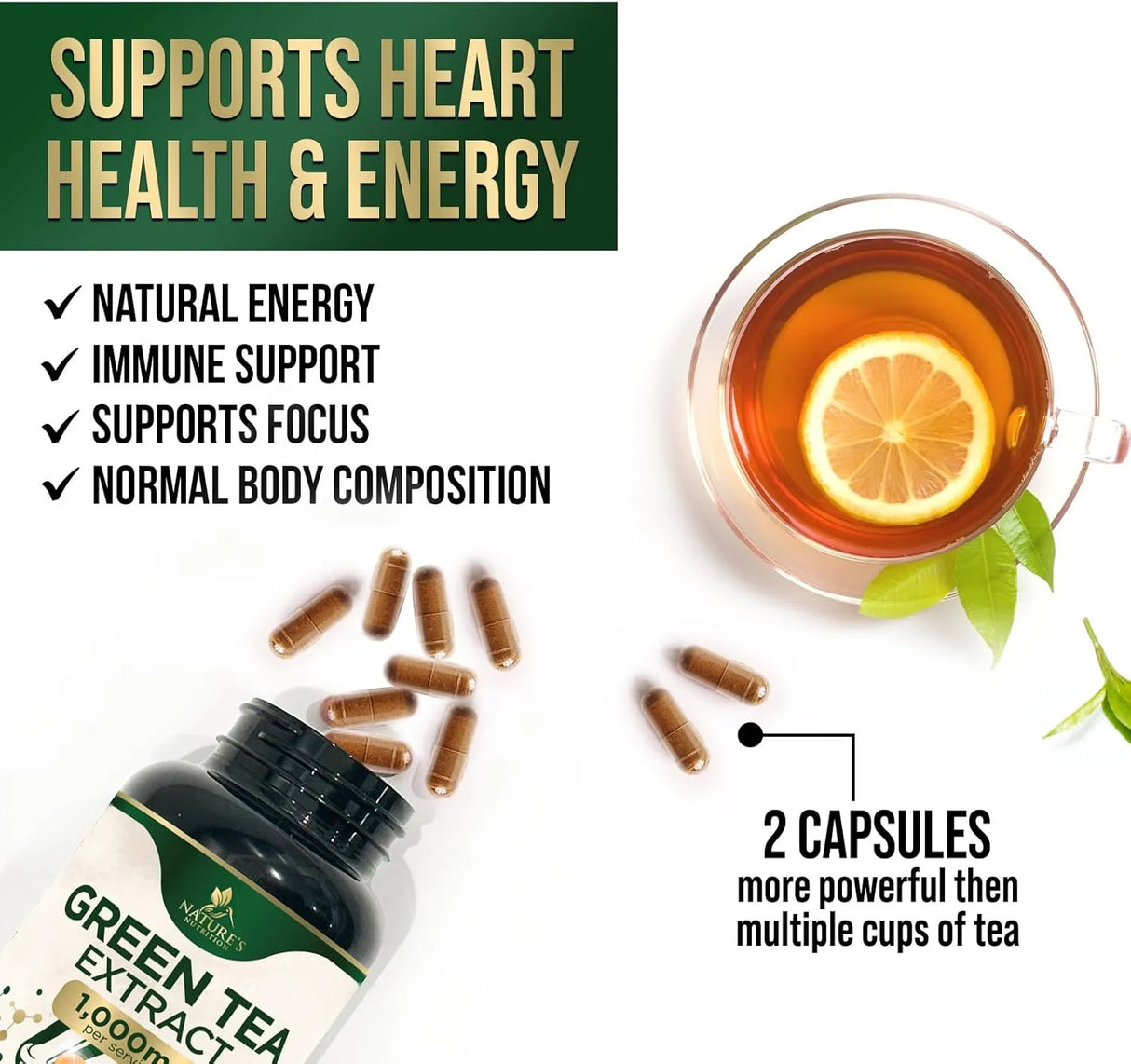 NATURE'S NUTRITION - Nature's Nutrition Green Tea Extract 1000Mg. 60 Capsulas - The Red Vitamin MX - Suplementos Alimenticios - {{ shop.shopifyCountryName }}