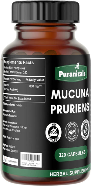 PURANICALS - Puranicals Mucuna Premium 320 Capsulas - The Red Vitamin MX - Suplementos Alimenticios - {{ shop.shopifyCountryName }}