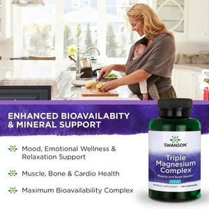 SWANSON - Swanson Triple Magnesium Complex 400Mg. 100 Capsulas 2 Pack - The Red Vitamin MX - Suplementos Alimenticios - {{ shop.shopifyCountryName }}