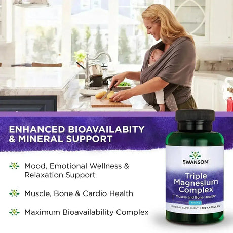 SWANSON - Swanson Triple Magnesium Complex 400Mg. 100 Capsulas 2 Pack - The Red Vitamin MX - Suplementos Alimenticios - {{ shop.shopifyCountryName }}