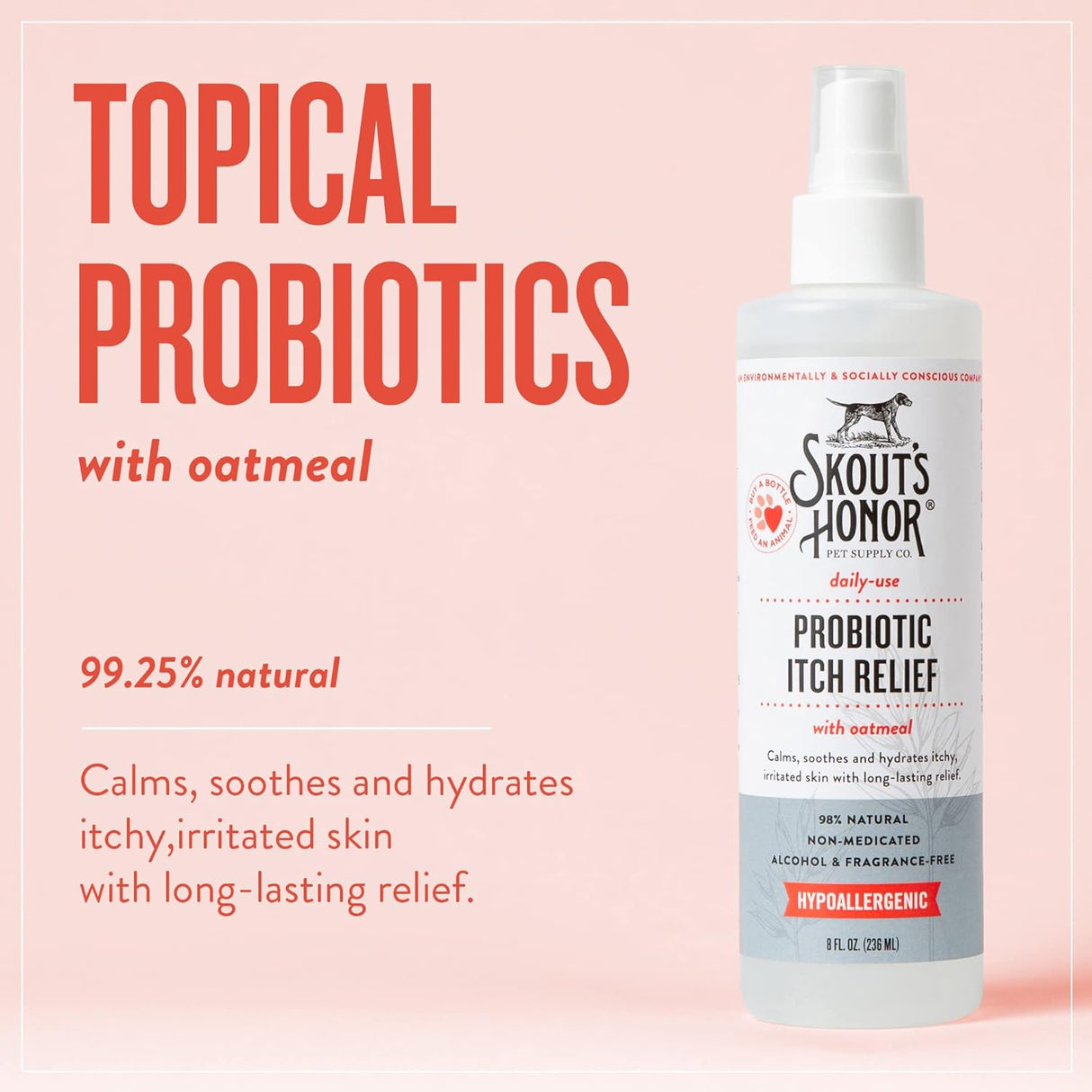 SKOUT'S HONOR Probiotic Itch Relief Spray for Pets 8 Fl.Oz.