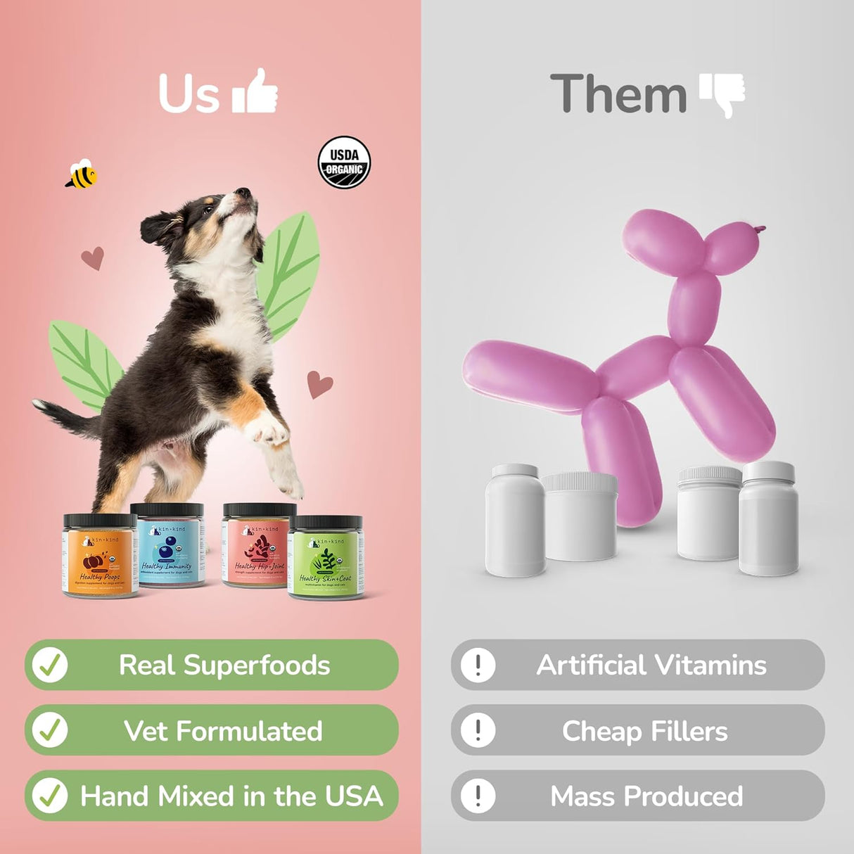 kin+kind Healthy Calm Supplement for Dogs & Cats 113Gr.