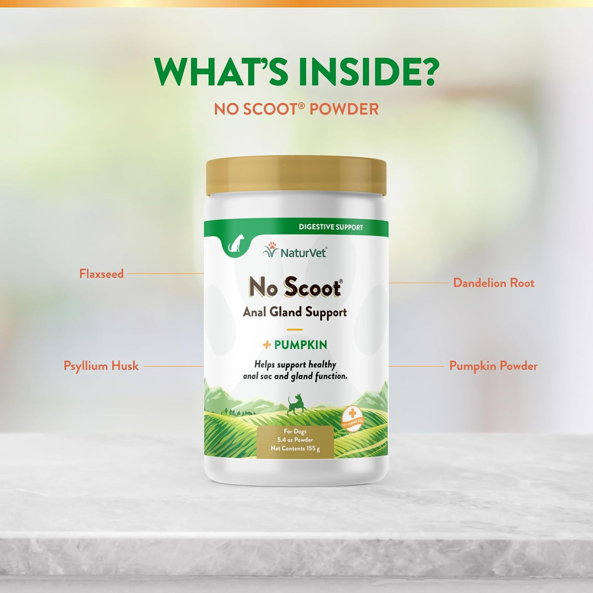 NaturVet No Scoot for Dogs Plus Pumpkin 155Gr.
