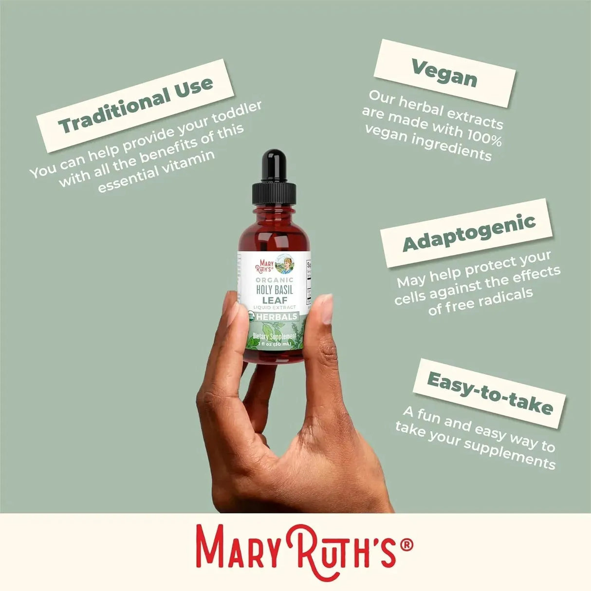 MARY RUTH ORGANICS - MaryRuth Organics Holy Basil Sugar Free 1 Fl.Oz. - The Red Vitamin MX - Suplementos Alimenticios - {{ shop.shopifyCountryName }}