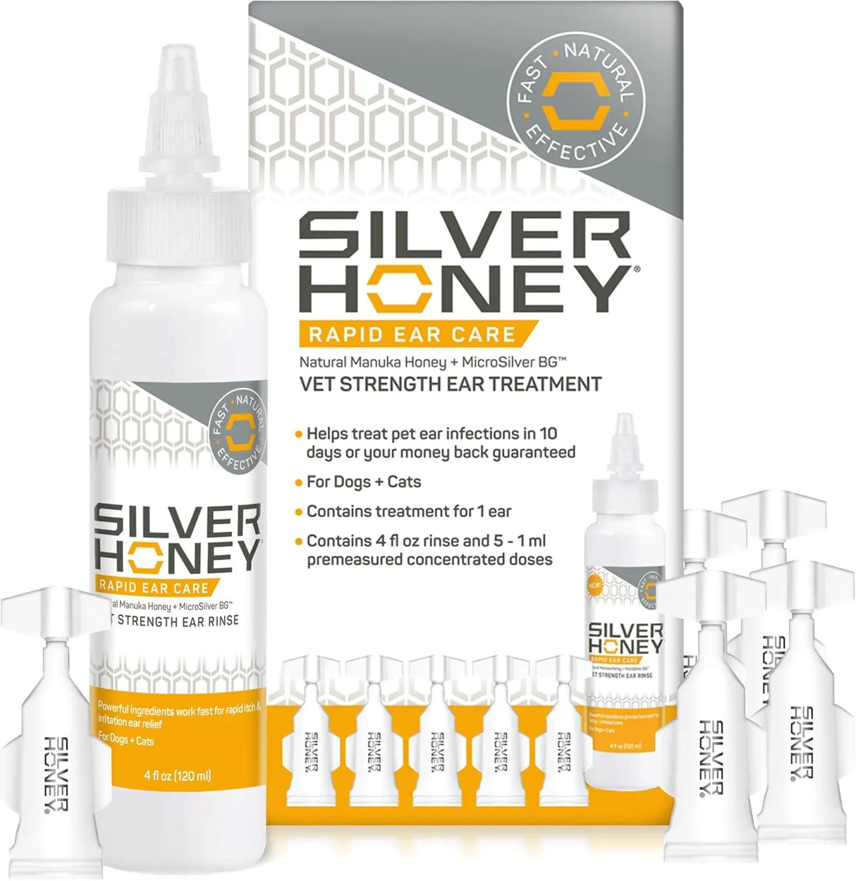 ABSORBINE - Absorbine Silver Honey Rapid Ear Care Vet Strength Ear Cleaner + Infection Treatment - The Red Vitamin MX - Cuidado Del Oído De Perros - {{ shop.shopifyCountryName }}