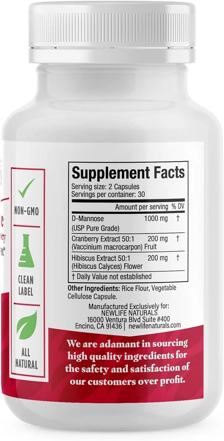 NEWLIFE NATURALS - NewLife Naturals D-Mannose 1,400Mg. 60 Capsulas - The Red Vitamin MX - Suplementos Alimenticios - {{ shop.shopifyCountryName }}