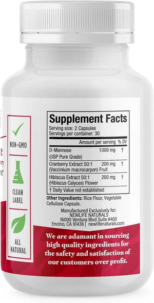 NEWLIFE NATURALS - NewLife Naturals D-Mannose 1,400Mg. 60 Capsulas - The Red Vitamin MX - Suplementos Alimenticios - {{ shop.shopifyCountryName }}