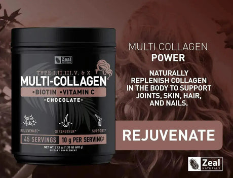 ZEAL NATURALS - Zeal Naturals Premium Multi Collagen Peptides Protein Powder Chocolate 603Gr. - The Red Vitamin MX - Suplementos Alimenticios - {{ shop.shopifyCountryName }}