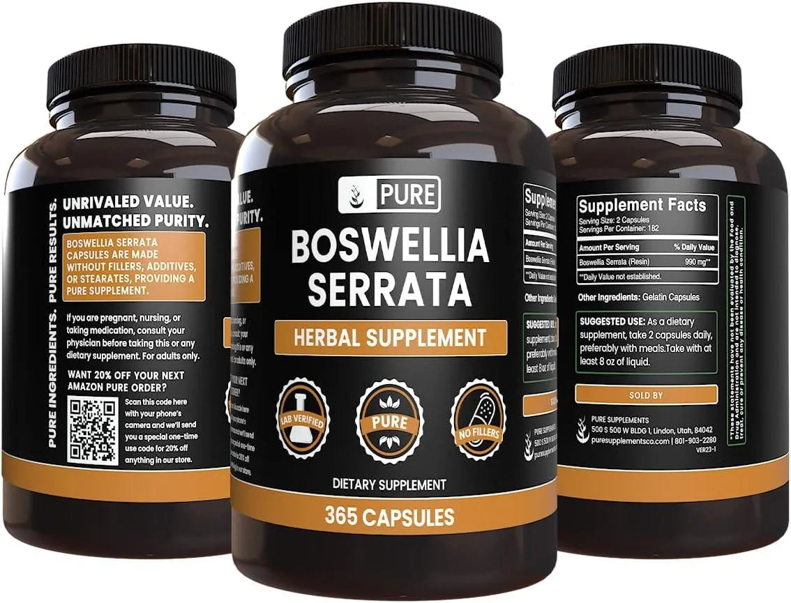 PURE ORIGINAL INGREDIENTS - Pure Original Ingredients Boswellia Serrata 365 Capsulas - The Red Vitamin MX - Suplementos Alimenticios - {{ shop.shopifyCountryName }}