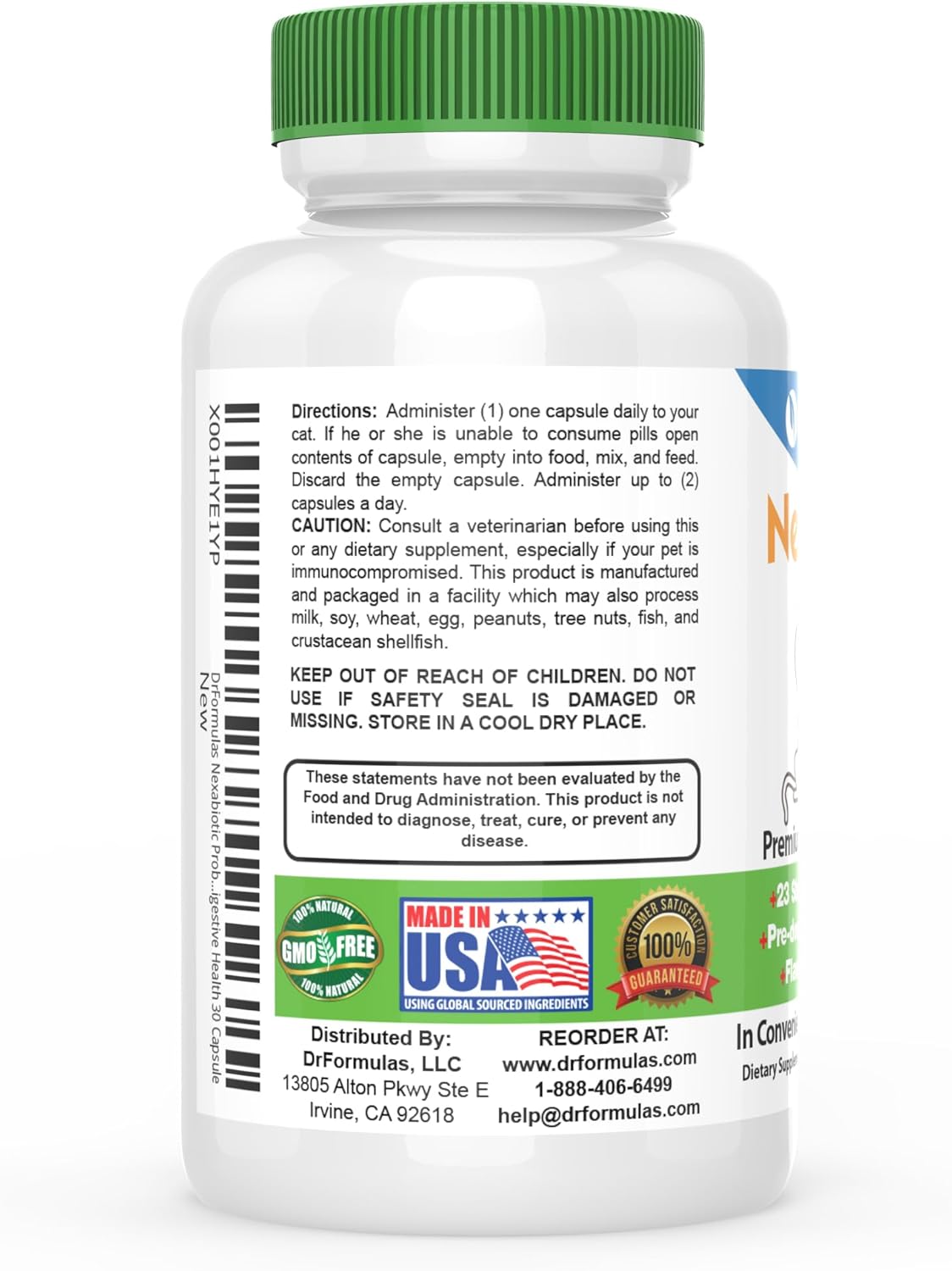 DrFormulas Nexabiotic Probiotics for Cats Powder 30 Capsulas