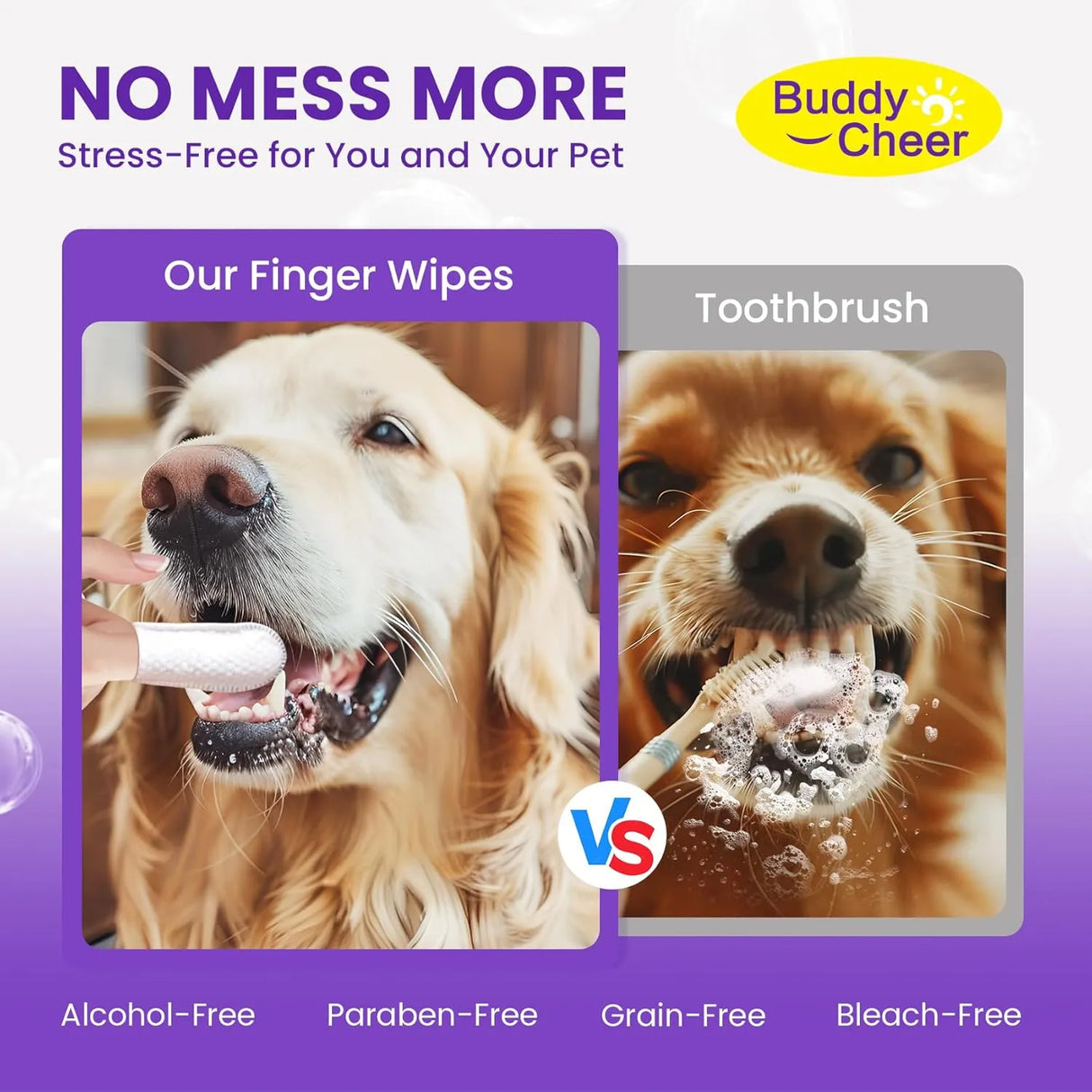 BUDDYCHEER - BuddyCheer No-Rinse Dog Dental Care Wipes Uncented 50 Toallitas - The Red Vitamin MX - Cuidado Dental Para Perros - {{ shop.shopifyCountryName }}