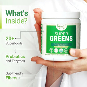 NESTED NATURALS - Nested Naturals Super Greens Daily Greens Superfood Powder 30 Servicios Original 240Gr. - The Red Vitamin MX - Suplementos Alimenticios - {{ shop.shopifyCountryName }}