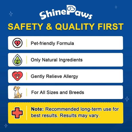 SHINEPAWS - SHINEPAWS Dog Allergy Relief Chews 120 Masticables - The Red Vitamin MX - Remedios Para La Picazón De Perros - {{ shop.shopifyCountryName }}