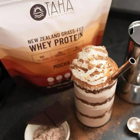 TAHA - Taha New Zealand Grass-Fed Whey Protein Concentrate Powder Mocha 907Gr. - The Red Vitamin MX - Suplementos Alimenticios - {{ shop.shopifyCountryName }}