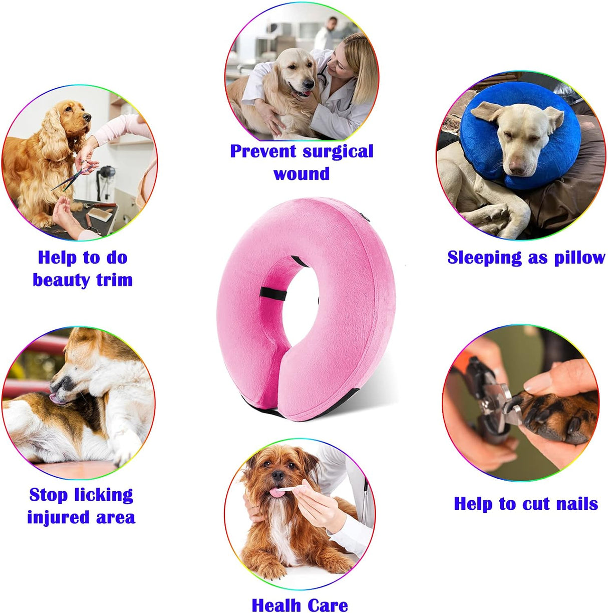 Katoggy Inflatable Dog Collar PINK MEDIUM