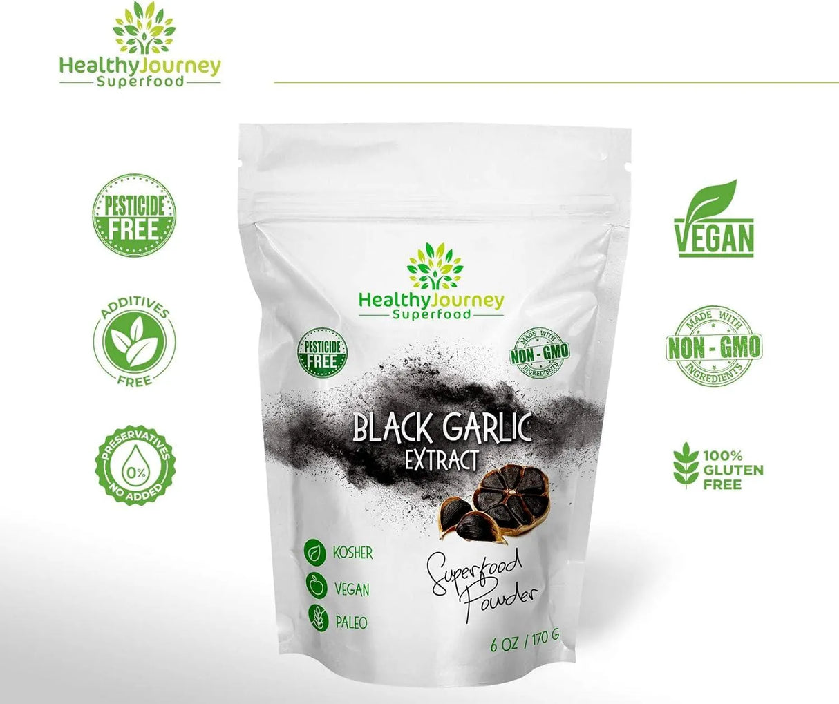 HEALTHYJOURNEY - HealthyJourney Black Garlic Extract Powder 170Gr. - The Red Vitamin MX - Suplementos Alimenticios - {{ shop.shopifyCountryName }}