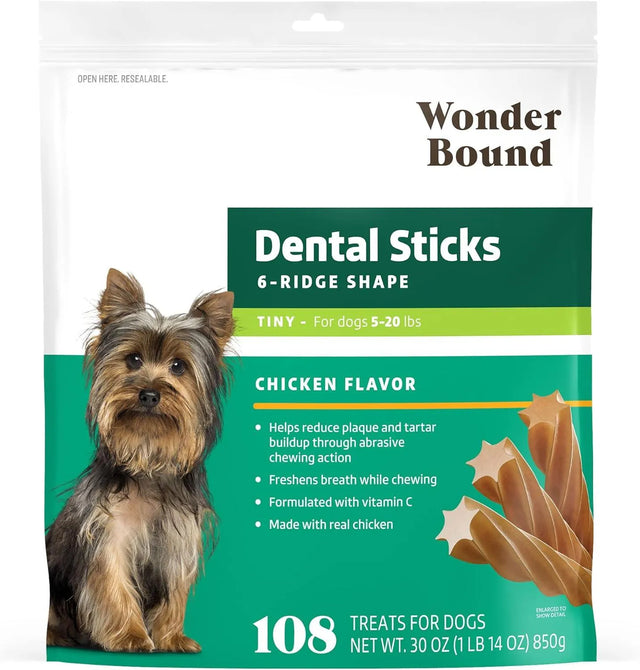 WONDER BOUND - Wonder Bound Chicken Flavor Dental Sticks for Tiny Dogs 108 Piezas - The Red Vitamin MX - Cuidado Dental Para Perros - {{ shop.shopifyCountryName }}