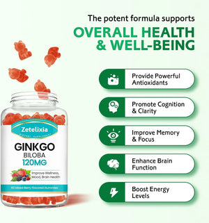 ZETELIXIA - Zetelixia Ginkgo Biloba Gummies 120Mg. 60 Gomitas - The Red Vitamin MX - Suplementos Alimenticios - {{ shop.shopifyCountryName }}