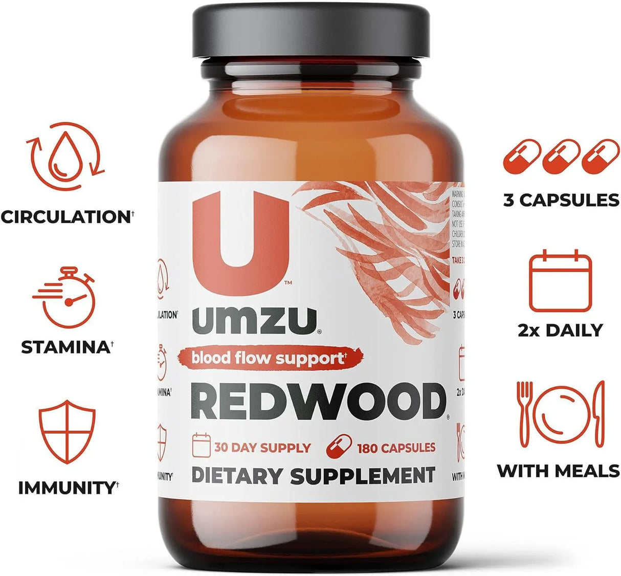 UMZU - UMZU Redwood Supports Nitric Oxide & Healthy Blood Flow 180 Capsulas - The Red Vitamin MX - Suplementos Alimenticios - {{ shop.shopifyCountryName }}