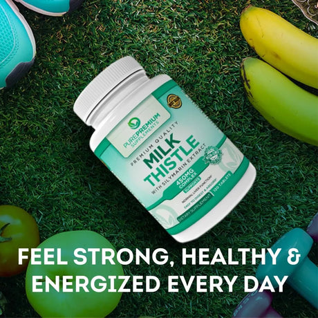 PUREPREMIUM SUPPLEMENTS - PurePremium Milk Thistle Supplement with Silymarin 450Mg. 120 Tabletas - The Red Vitamin MX - Suplementos Alimenticios - {{ shop.shopifyCountryName }}