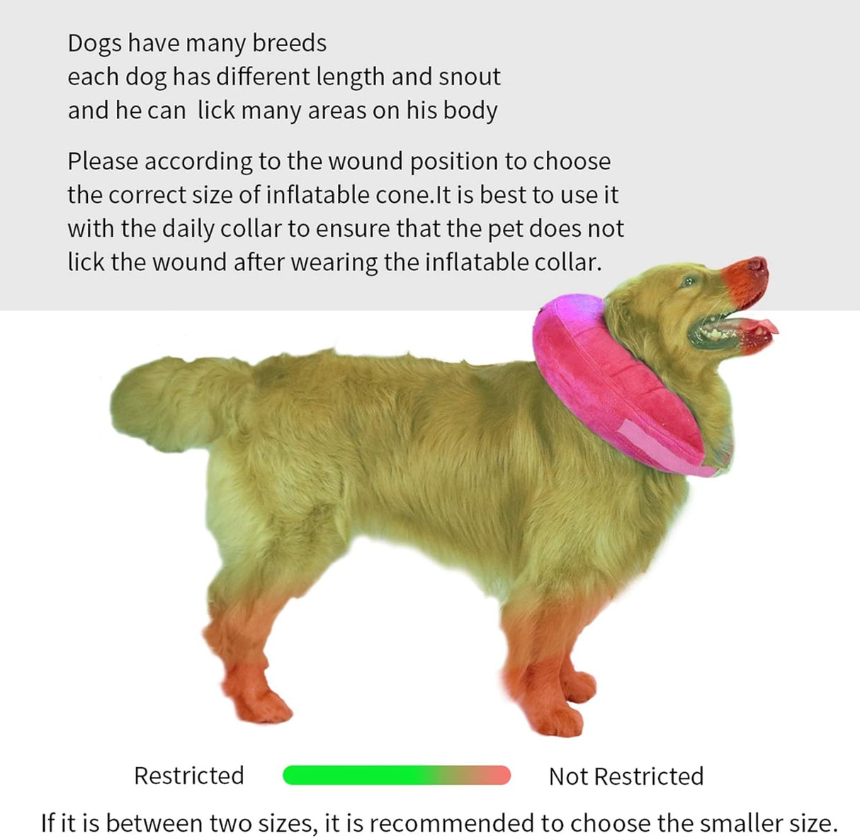 MCHY Adjustable Recovery Collar for Dogs XLARGE PINK