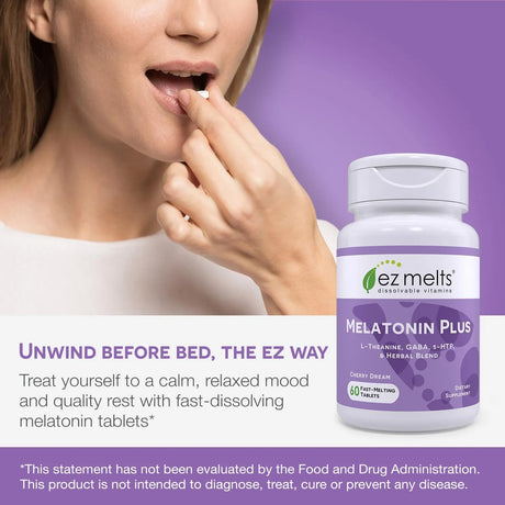EZ MELTS - EZ Melts Dissolvable Melatonin Plus 60 Tabletas - The Red Vitamin MX - Suplementos Alimenticios - {{ shop.shopifyCountryName }}