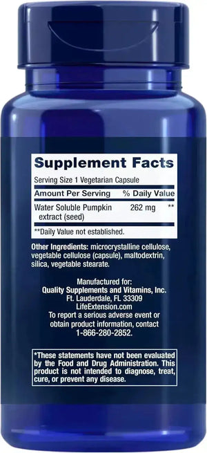 LIFE EXTENSION - Life Extension Water-Soluble Pumpkin Seed Extract 60 Capsulas - The Red Vitamin MX - Suplementos Alimenticios - {{ shop.shopifyCountryName }}