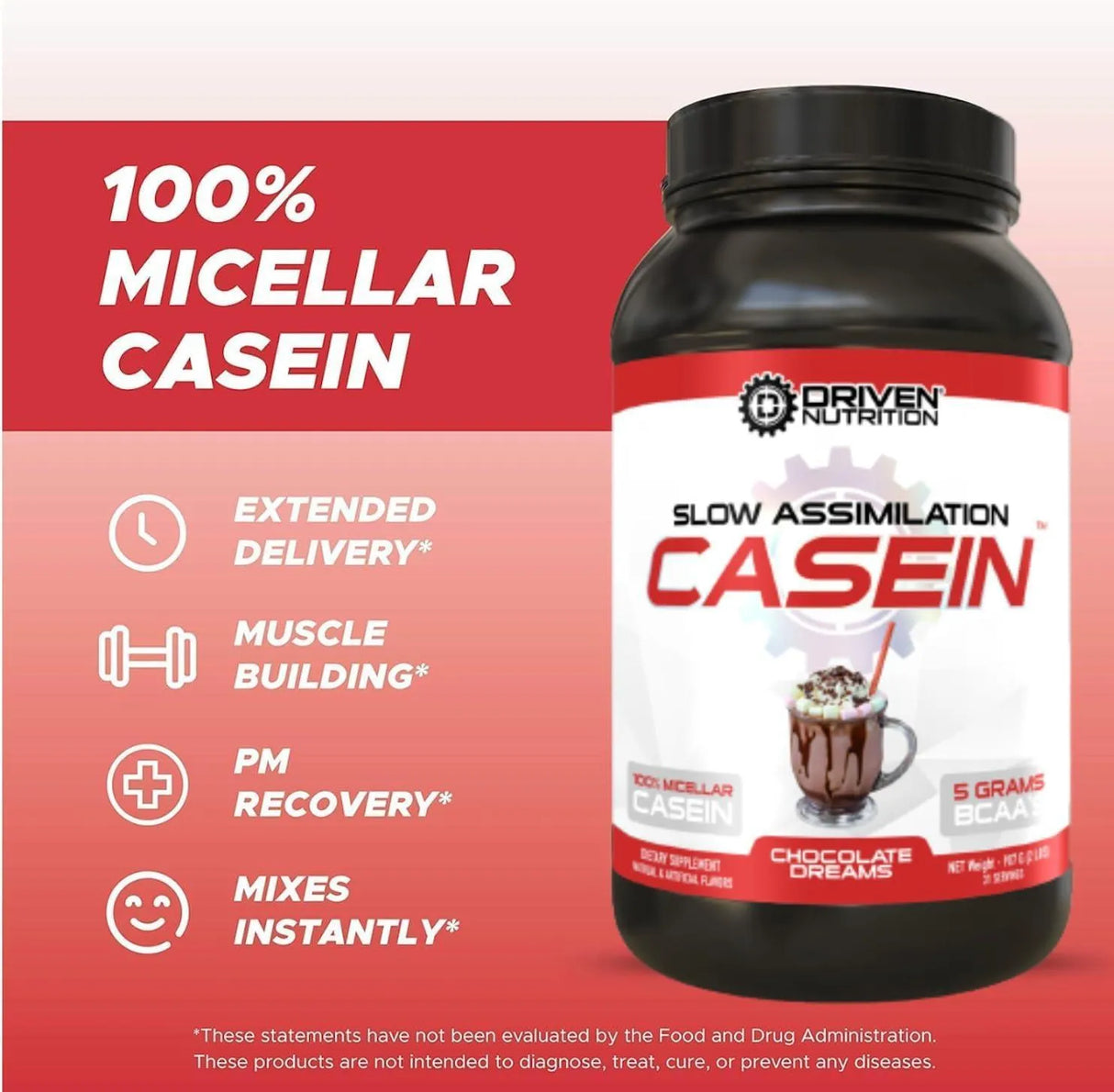 DRIVEN NUTRITION - Driven Nutrition 100% Micellar Casein Protein Powder Chocolate Dreams 907Gr. - The Red Vitamin MX - Suplementos Alimenticios - {{ shop.shopifyCountryName }}