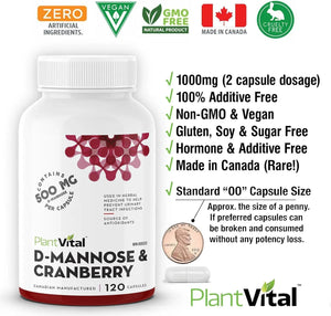 PLANT VITAL - Plantvital D Mannose 120 Capsulas 2 Pack - The Red Vitamin MX - Suplementos Alimenticios - {{ shop.shopifyCountryName }}