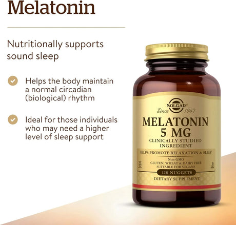 SOLGAR - Solgar Melatonin 5Mg. 120 Capsulas - The Red Vitamin MX - Suplementos Alimenticios - {{ shop.shopifyCountryName }}