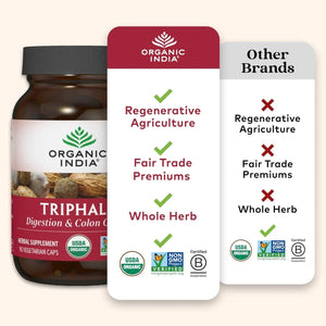 ORGANIC INDIA - Organic India Triphala 90 Capsulas - The Red Vitamin MX - Suplementos Alimenticios - {{ shop.shopifyCountryName }}