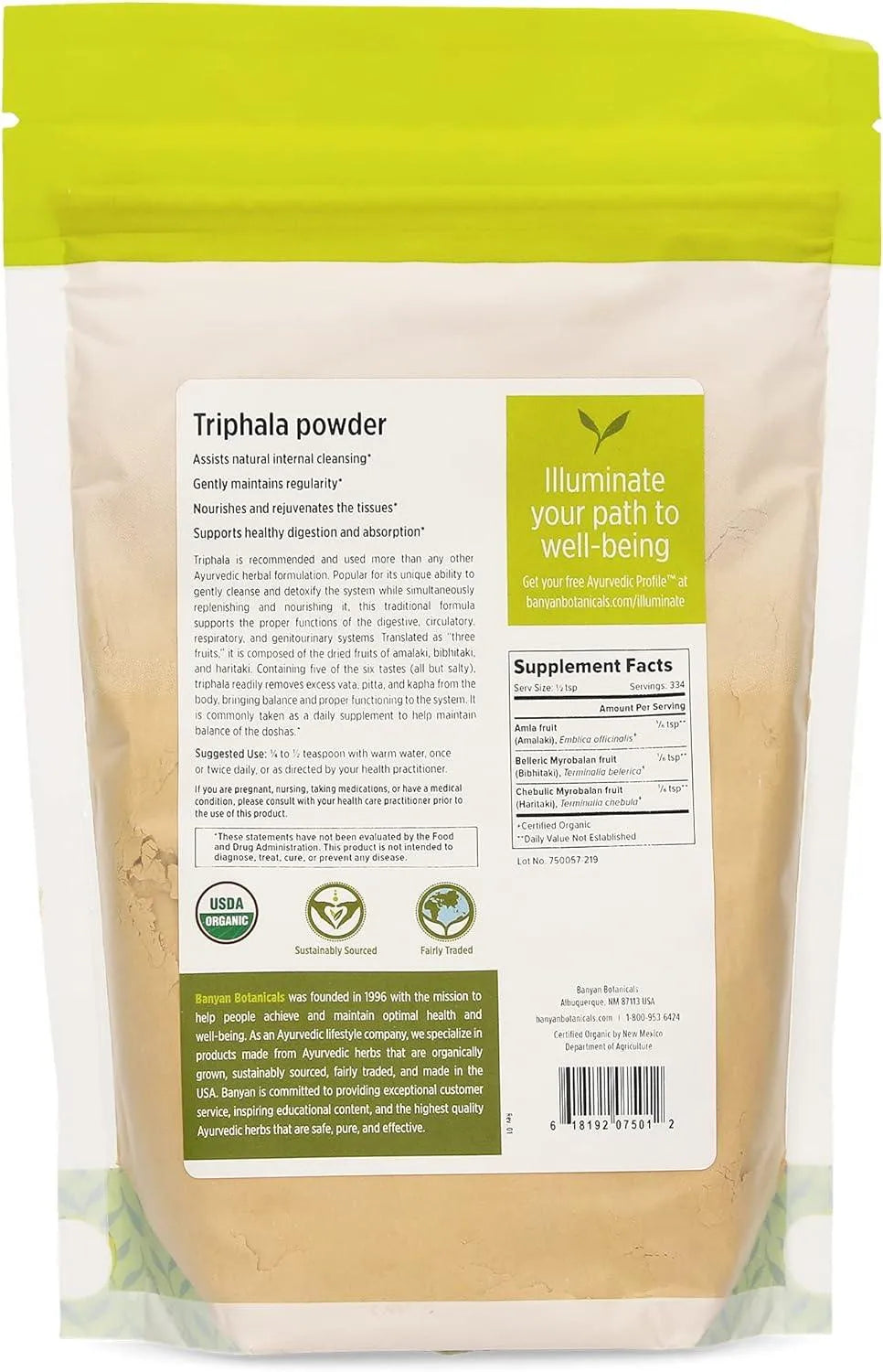 BANYAN - Banyan Botanicals Triphala Powder 454Gr. - The Red Vitamin MX - Suplementos Alimenticios - {{ shop.shopifyCountryName }}