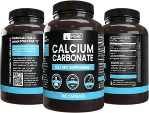 PURE ORIGINAL INGREDIENTS - Pure Original Ingredients Calcium Carbonate 365 Capsulas - The Red Vitamin MX - Suplementos Alimenticios - {{ shop.shopifyCountryName }}