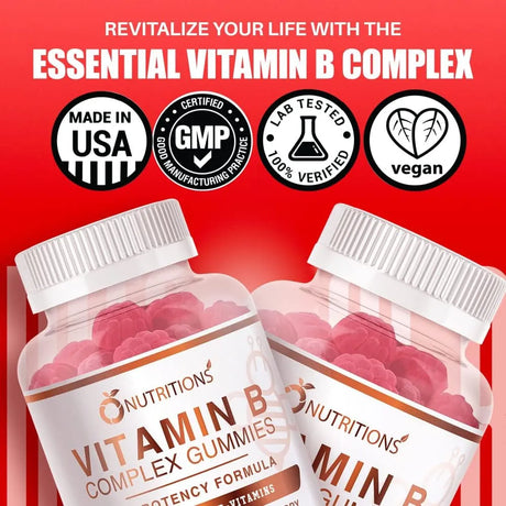 O NUTRITIONS - O NUTRITIONS Vitamin B Complex Vegan Gummies 60 Gomitas 2 Pack - The Red Vitamin MX - Suplementos Alimenticios - {{ shop.shopifyCountryName }}