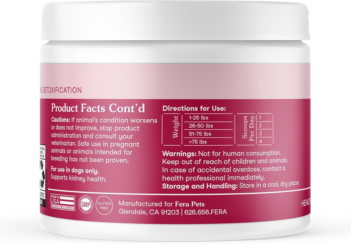 Fera Pet Organics Kidney Supplement for Dogs 60 Masticables