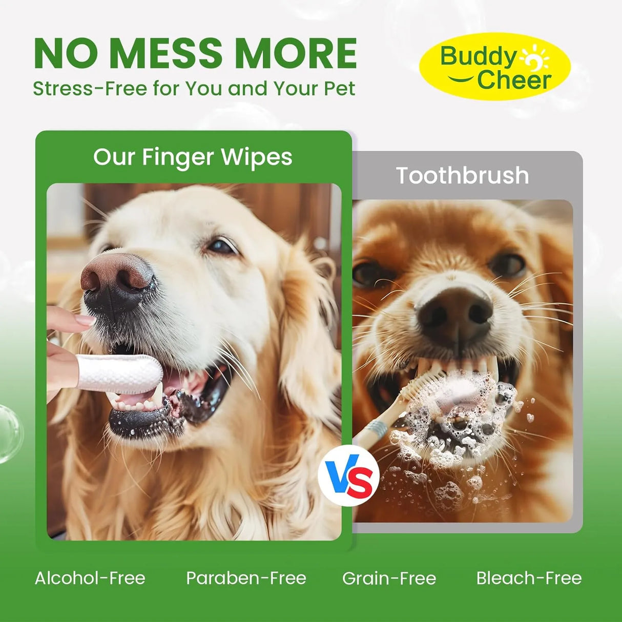 BUDDYCHEER - BuddyCheer No-Rinse Dog Dental Care Wipes Mint Flavor 50 Toallitas - The Red Vitamin MX - Cuidado Dental Para Perros - {{ shop.shopifyCountryName }}
