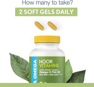 NOOR VITAMINS - Noor Vitamins Halal Fish Oil Ultra Omega 3 120 Capsulas Blandas - The Red Vitamin MX - Suplementos Alimenticios - {{ shop.shopifyCountryName }}