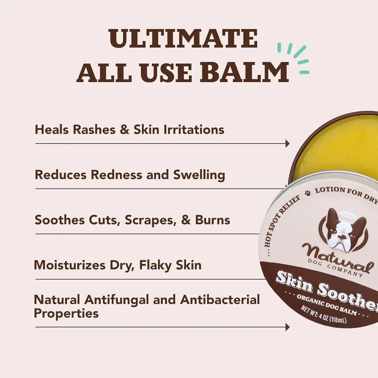 NATURAL DOG - Natural Dog Company Skin Soother Balm for Skin Irritation 4 Oz. Tin - The Red Vitamin MX - Remedios Para La Picazón De Perros - {{ shop.shopifyCountryName }}
